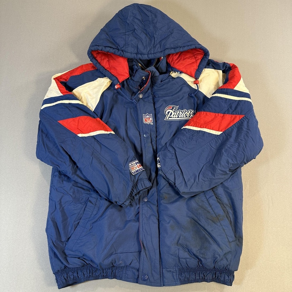 Vintage New England Patriots Jacket Mens Large Blue NFL Football Starter 90s